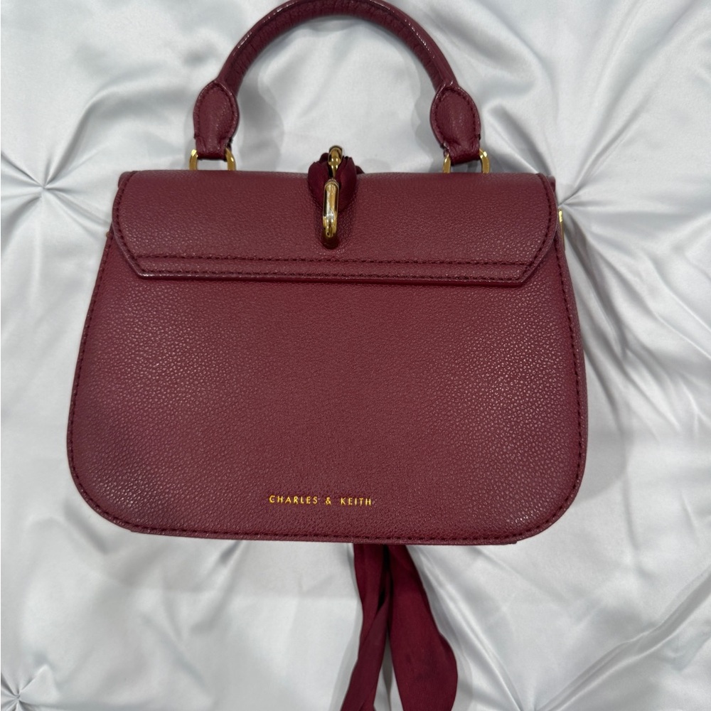 Charles & Keith Burgundy Handbag